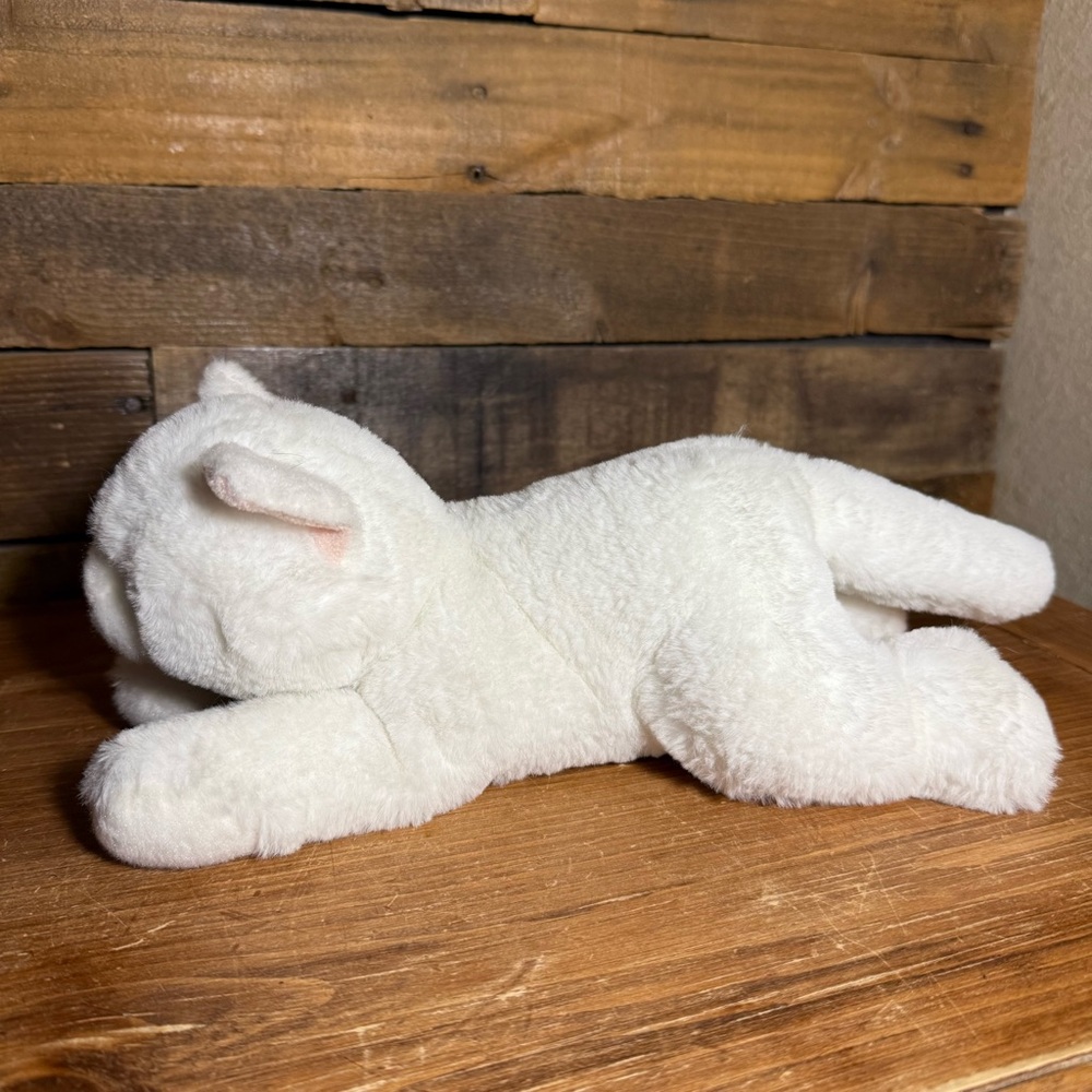 Aurora Adorable Flopsie Precious White Kitty Blue Eyes Stuffed Animal Plush - Picture 3 of 6